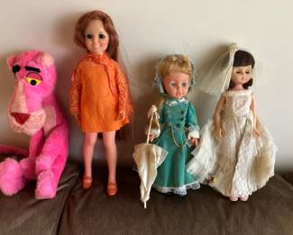 Vintage Pink Panther, Crissy doll w growing hair, vintage 1960's dolls