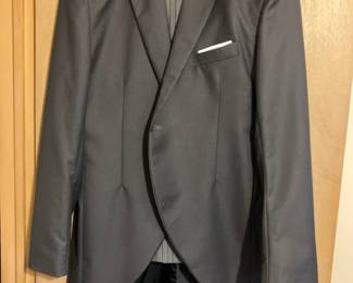Tuxedo with tails and striped pants