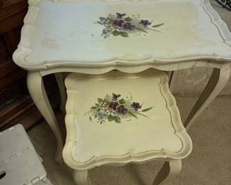 Hand painted nesting tables 
