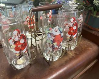 Santa Christmas glasses/holder