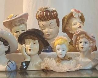 Vintage lady head vases
