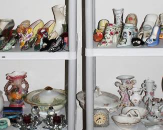 Vintage shoe figurines and other collectible decor
