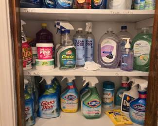 Mostly new or barely used cleaning supplies