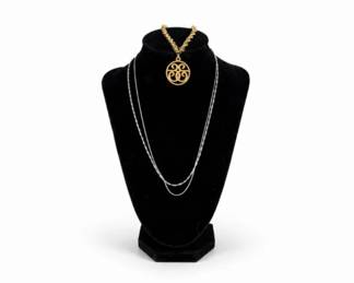 61 3VintageNecklacesInclSterlingGoldTone