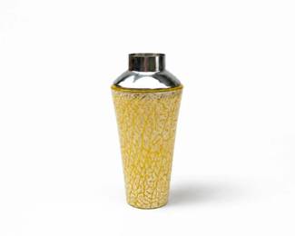 22 VintageKingSeeleyCrackleYellowCocktailShaker