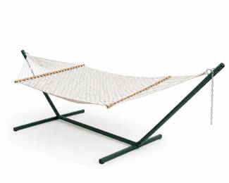 72 CottonRopeHammockwithGreenSteelStand