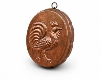 19 VintageCopperRoosterJellyMoldWallHanging