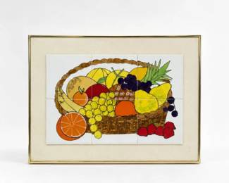 13 HarrisGStrongFruitBasketCeramicTileArt