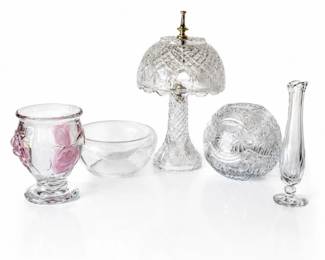 101 VintageCrystalDecorCollectionLampVaseBowlLot
