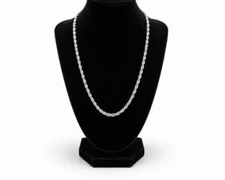 9 ItalianSterlingSilverRopeChainNecklace19Grams