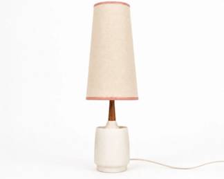 15 MidCenturyCeramicWalnutTableLamp