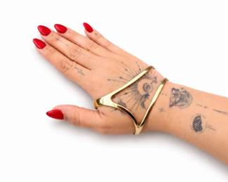 71 18KGoldPlatedHandCuffBracelet