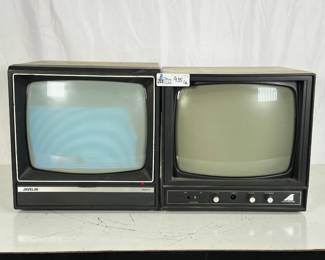 Lot of 2 CRT Monitors: (1) Javelin BWM12 12-inch Video Monitor and (1) Audiotronics 12VM968 12-inch Video Monitor