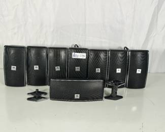 Lot of (7) JBL Cinema 5.1 Satellite Speakers and (1) JBL Center Channel Speaker