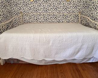 Wrought Iron Day Bed with Brass Finials. Measures 80" L x 39"D x 411/2" H (26"H Mattress ). Photo 1 of 3.
