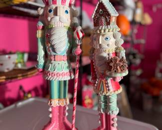 Pastel Peppermint Nutcrackers! Measures Approximately 20" H. Photo 1 of 3.