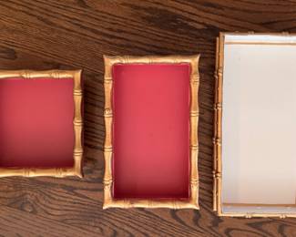 Metal Faux Bamboo Trays.