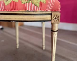 Hollywood Regency Cane Back Chair Upholstered in Pat Freund Design for P/Kauffman Fabric. Photo 3 of 4.