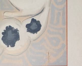 Paige Gemmel "White Dogs on Grey," Measures 17" x 17" Overall. Photo 2 of 2.