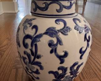 Chinoiserie Ginger Jar. Measures 10 1/2" H x 8" W. Photo 1 of 4.