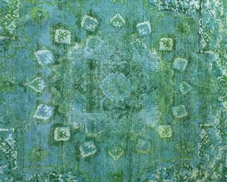 Vibrant Green & Aqua Rug. Measures 8' x 10'. Photo 2 of 4.