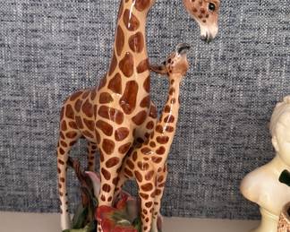 Fitz & Floyd 2001 Exotic Jungle Collection Giraffe Figurines. Each Measures 16" H x 9" W. Photo 2 of 4.