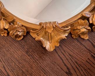 Scully & Scully Sourced Carvers Guild Williamsburg Rose Mirror. Measures 26" x 29". Photo 2 of 2.