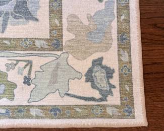 Alienore Green Blue Modern Ouskah Style Rug. Measures 5' x 8'. Photo 2 of 3.