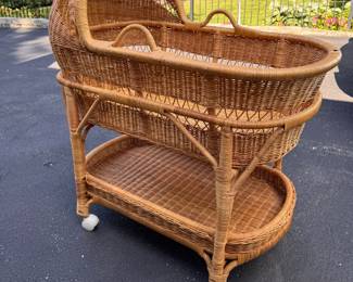Vintage Rattan Bassinette. Photo 1 of 4.