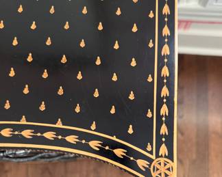 Chelsea House Serpentine Front Black Lacquered Chest of Drawers. Measures 36.5" W x 21.25" D x 32" H. Photo 6 of 8.