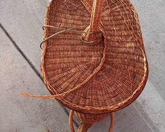 Vintage Wicker Elephant Floor Lamp From The Private Collection of Amanda Lindroth (Retail Store). Measures 16" W x 23" D x 57" H. Needs Repair. Ask Us For Resources. Photo 4 of 4.
