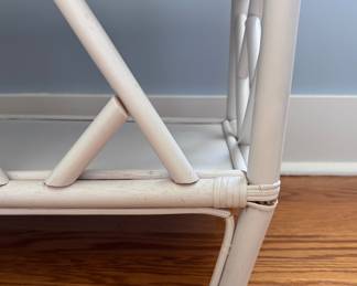 Hollywood Regency Faux Bamboo Side Table. Needs Repair. Measures 22" W x 12 1/2" D x 26"H. Photo 4 of 4.