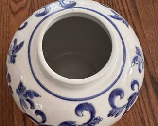 Chinoiserie Ginger Jar. Measures 10 1/2" H x 8" W. Photo 3 of 4.