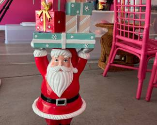 Santa Holding Wrapped Gifts Figurine. Measures 3' Tall.