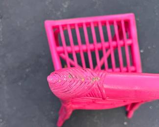Set of 4 Palm Beach Regency Sourced Bamboo Chairs Painted Hot Pink. Coordinating GameTable (Not Pictured) Available Too. Photo 5 of 5.