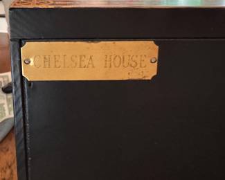 Chelsea House Serpentine Front Black Lacquered Chest of Drawers. Measures 36.5" W x 21.25" D x 32" H. Photo 8 of 8.