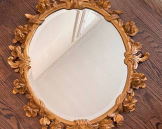 Scully & Scully Sourced Carvers Guild Williamsburg Rose Mirror. Measures 26" x 29". Photo 1 of 2.