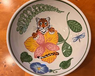 Lynn Chase Jungle Flowers China -- 9 Dinner Plates -- 8 Salad Plates -- 8 Bowls -- 9 Cream Soup Bowls / Fruit Bowls. Photo 3 of 5.