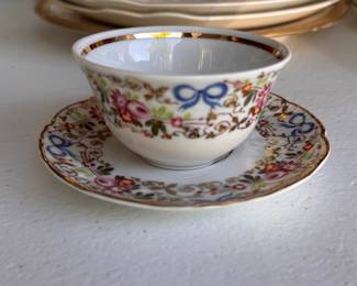 Set of 10 Vista Alegre Cups & Saucers. Photo 1 of 3.