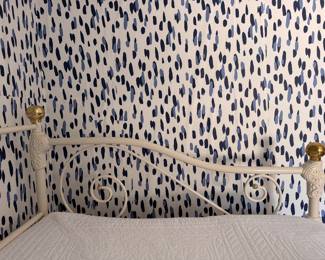 Wrought Iron Day Bed with Brass Finials. Measures 80" L x 39"D x 411/2" H (26"H Mattress ). Photo 2 of 3.
