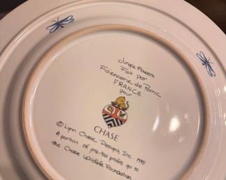 Lynn Chase Jungle Flowers China -- 9 Dinner Plates -- 8 Salad Plates -- 8 Bowls -- 9 Cream Soup Bowls / Fruit Bowls. Photo 5 of 5.