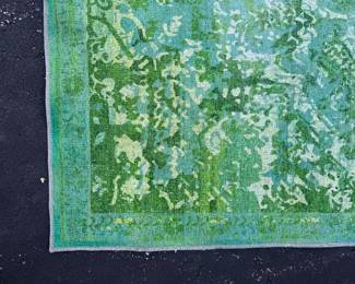 Vibrant Green & Aqua Rug. Measures 8' x 10'. Photo 4 of 4.
