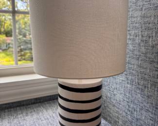 Kate Spade Blue and White Stripe Task Lamp.