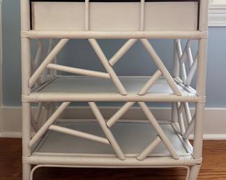 Hollywood Regency Faux Bamboo Side Table. Needs Repair. Measures 22" W x 12 1/2" D x 26"H. Photo 2 of 4.