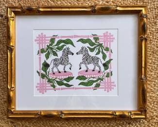 Yolanda & Tatty Zebra AJH (Alyssa Jill Harris) (Willa Heart) Print. Measures 15.5" x 12" Overall.