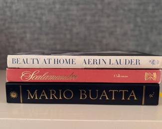 Mario Buatta, Aerin Lauder Beauty At Home and Scalamandre Coffee Table Books.