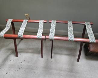 Pair of folding wooden luggage racks $40