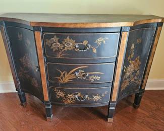 Hand-Painted Chinoiserie Credenza