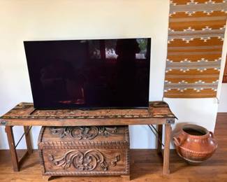 Folding teak table, 55" Bravia 8 II OLED 4K TV, purchased in 2025