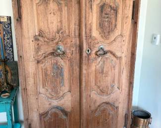 Antique rustic armoire, 77" x 42"